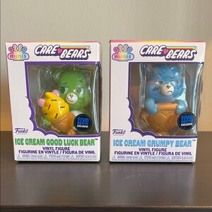 Funko Minis Care Bears Set - Ice Cream Grumpy Bear & Ice Cream Good Luck Bear